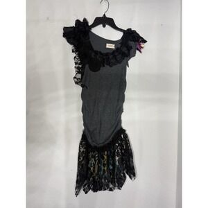 ❤️Vintage Y2K Lace gypsy milkmaid 00s dress Leopard Underlay Fairy Grunge